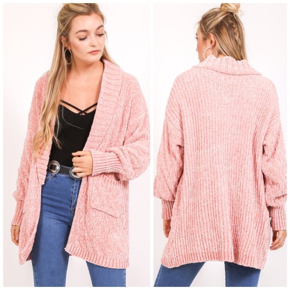 ❤️LAST 1! Blush Chenille Pocket Cardigan! - Picture 3 of 4
